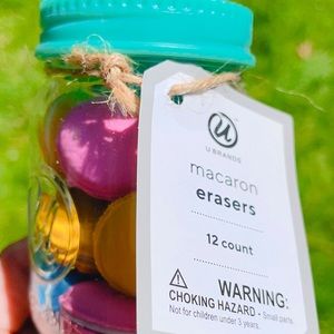 12 Count Macaron Erasers